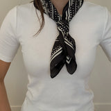 Elegant silky scarf from Lavender and Grace spring collection made from smooth polyester fabric
