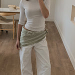 Women’s silk-style scarf by L&G showcasing lightweight spring accessory fashion